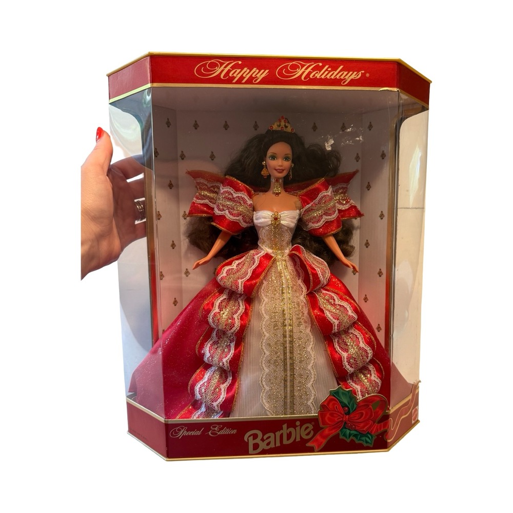Mattel 1997 HappyHolidays Barbie 10th Anniversary Special Edition Brunette 17832